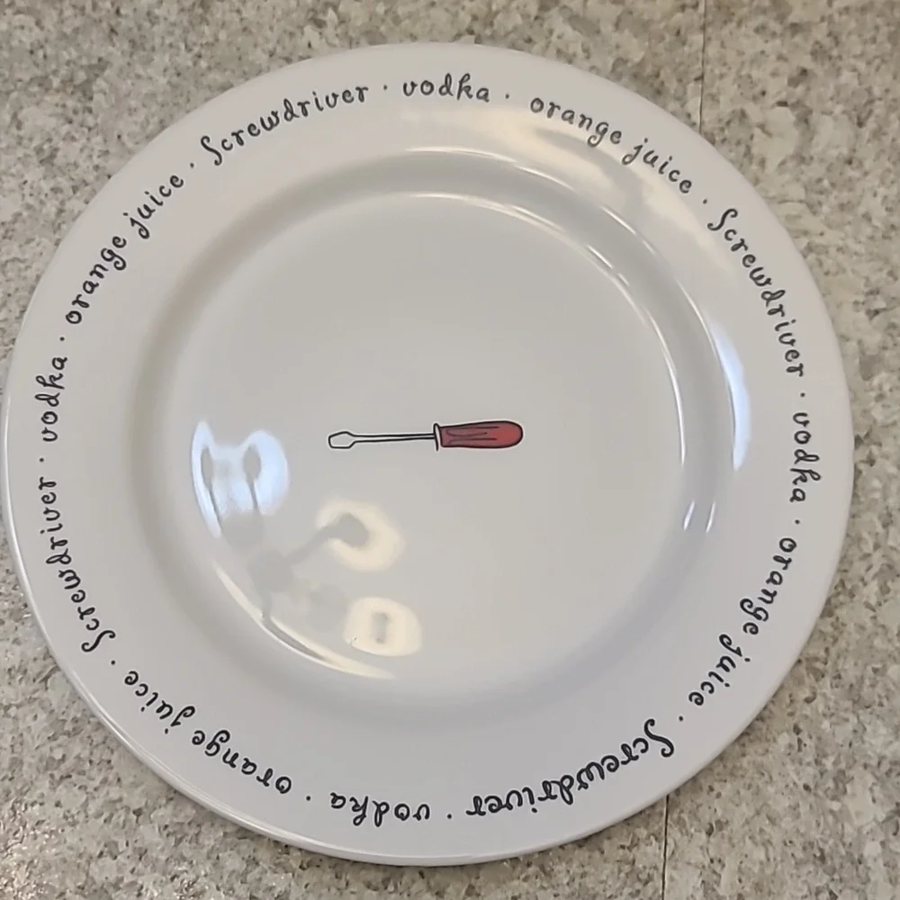 Pottery Barn Cocktail Recipe Plate Set of 4